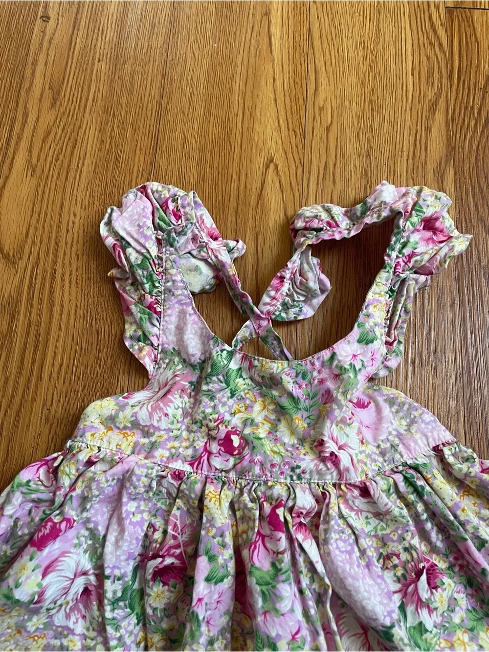 Lacey Lane  Floral Toddler Dress with Pink Sneakers